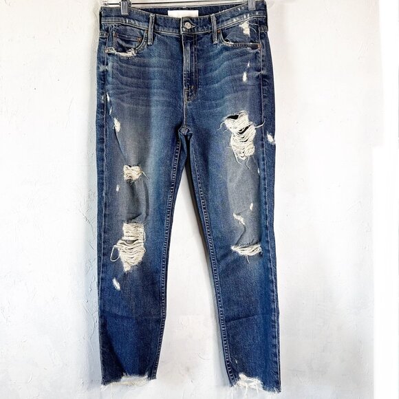 MOTHER Denim - MOTHER SUPERIOR Ankle Jeans Distressed The Sinner Ice Cream You Scream 29 Stretc